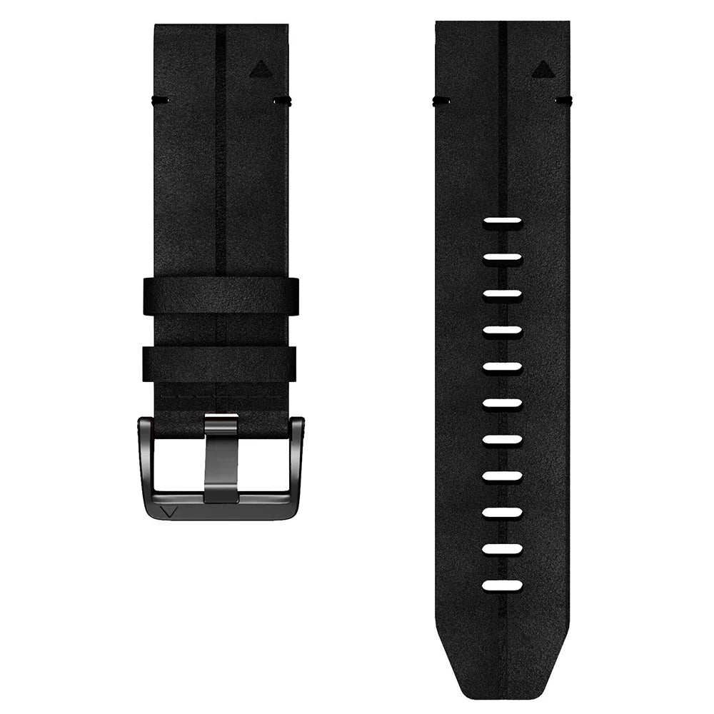 Quick-Fit band | 22mm (Echt leer & titanium) - 2 kleuren