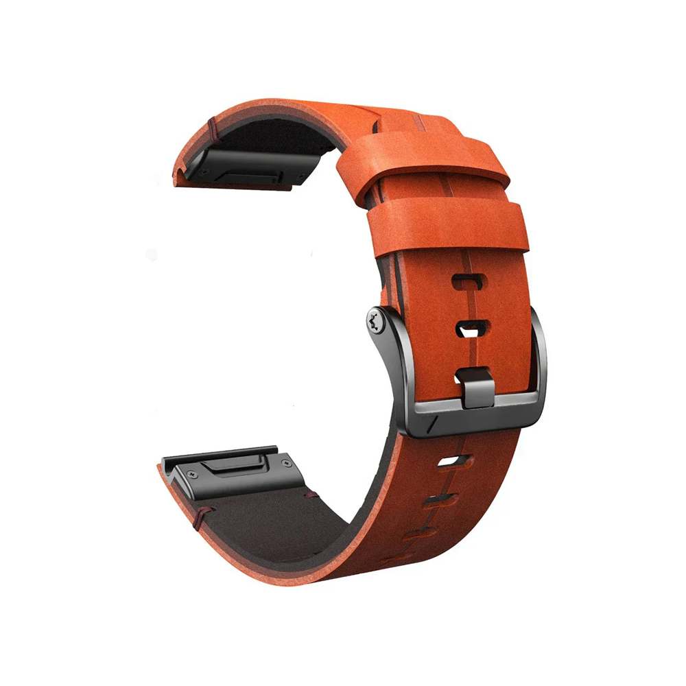 Quick-Fit bandjes | 26mm (Echt Leer & Titanium) - 2 kleuren