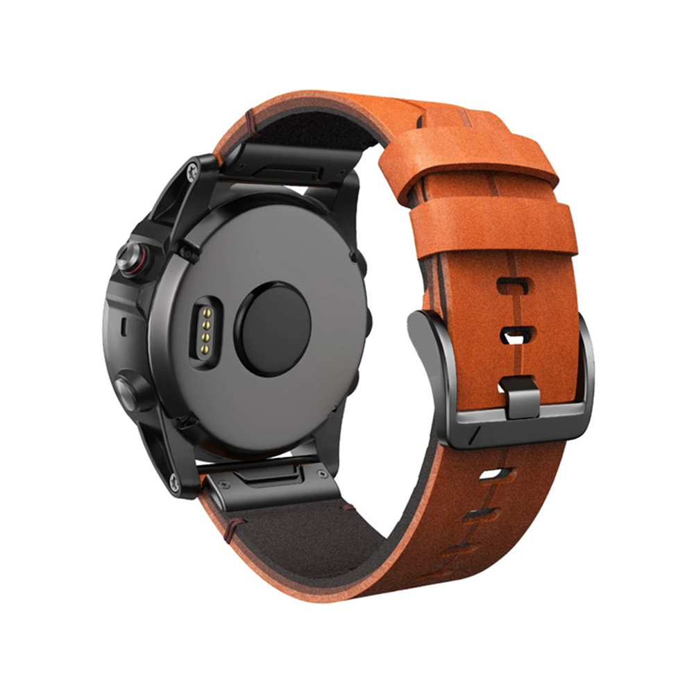 Quick-Fit bandjes | 26mm (Echt Leer & Titanium) - 2 kleuren