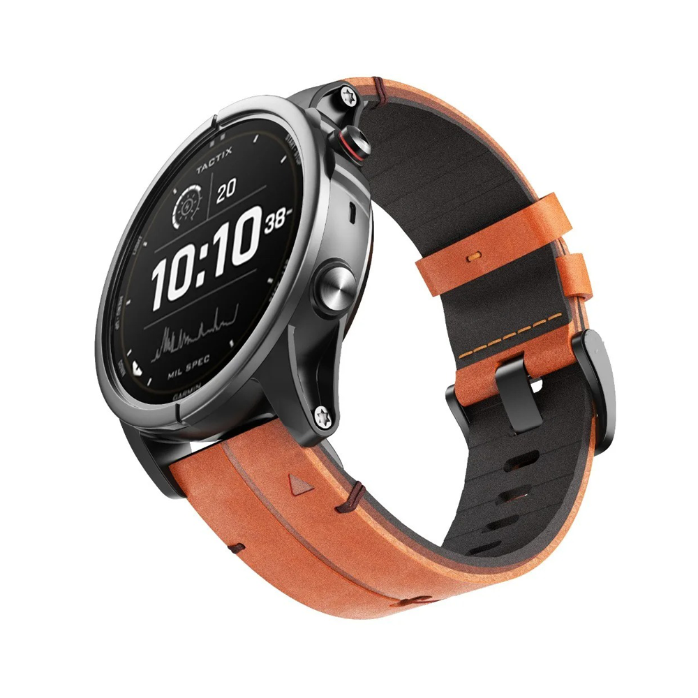 Quick-Fit bandjes | 22mm (Echt leer & titanium) - 2 kleuren